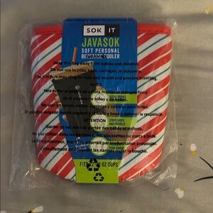 NWT! Javasok Soft Personal Holiday Cold Cup Sleeve